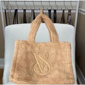 Victoria’s Secret Teddy Brown Faux Fur Plush Tote Bag